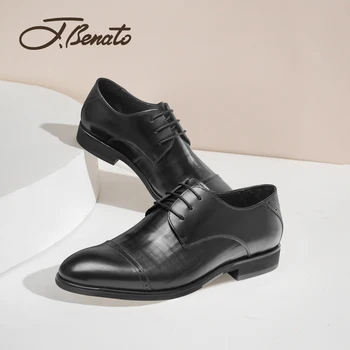 

J.benato Man shoes 2020 spring and summer new men's business dress shoes men's leather British three joint wedding shoes