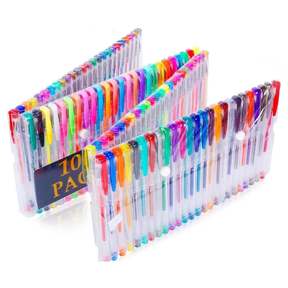 

New Colored Gel Pen Set Watercolor Pen 100 Color Glittering Pen Set for Painting Graffiti Writing #BO