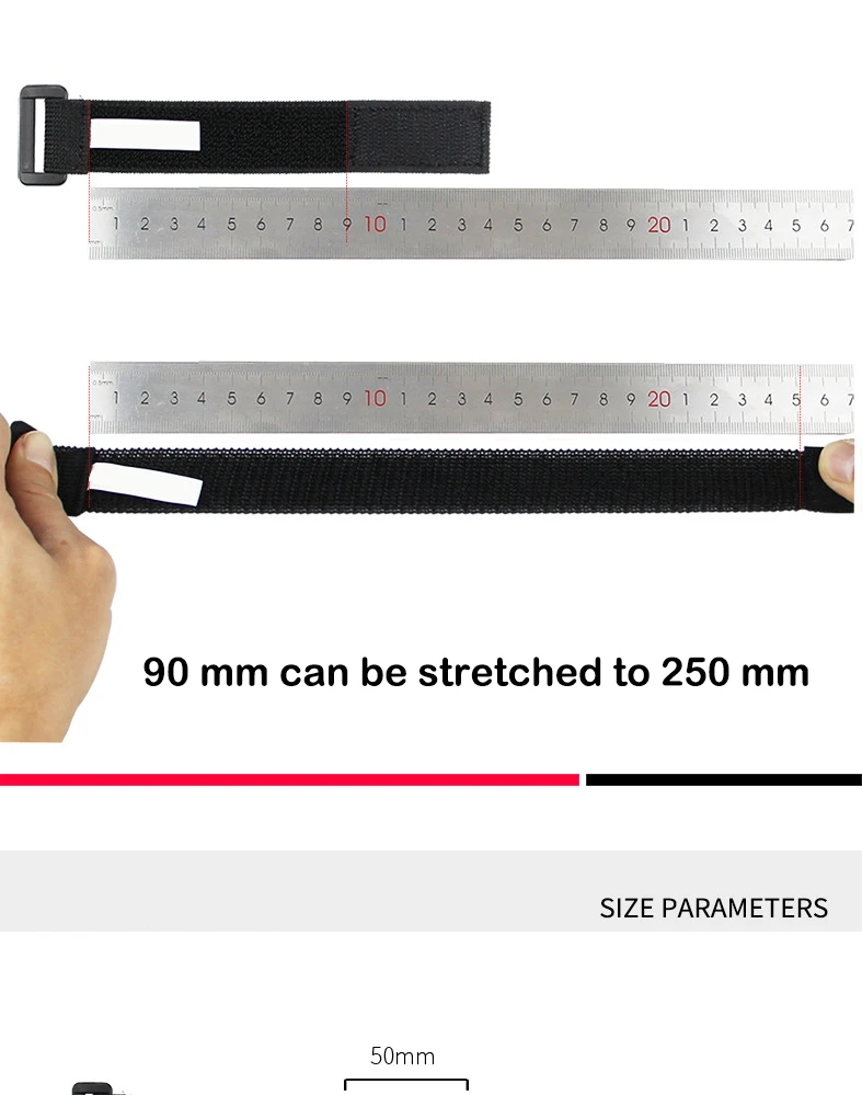 Description Picture 5 of item5Pcs Reusable Elastic Hook Loop Tie Down Elastic Band Fastener Straps Nylon Multipurpose Adjustable Cord Wraps Cables Organizing