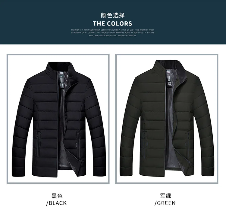 Winter New Style Middle-aged Men Business Cotton Overcoat Middle-aged Daddy Clothes Cotton-padded Jacket Warm Stand Collar Cotto