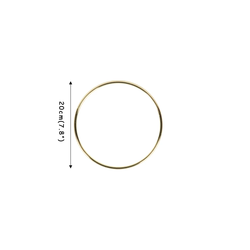 WEIGAO 10-40 см золотое металлическое кольцо обруч венок гирлянда Свадебный Цветочный венок невесты ручной работы Цветы металлический обруч Свадебный декор - Цвет: 20cm hoop