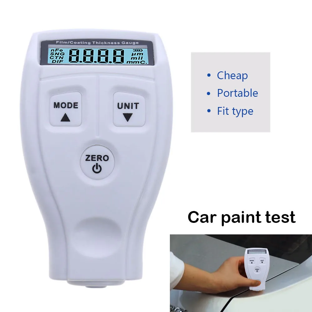 GM200 цифровой прибор для измерения толщины краски с покрытием, тестер, Немагнитный прибор для измерения толщины поверхности автомобиля