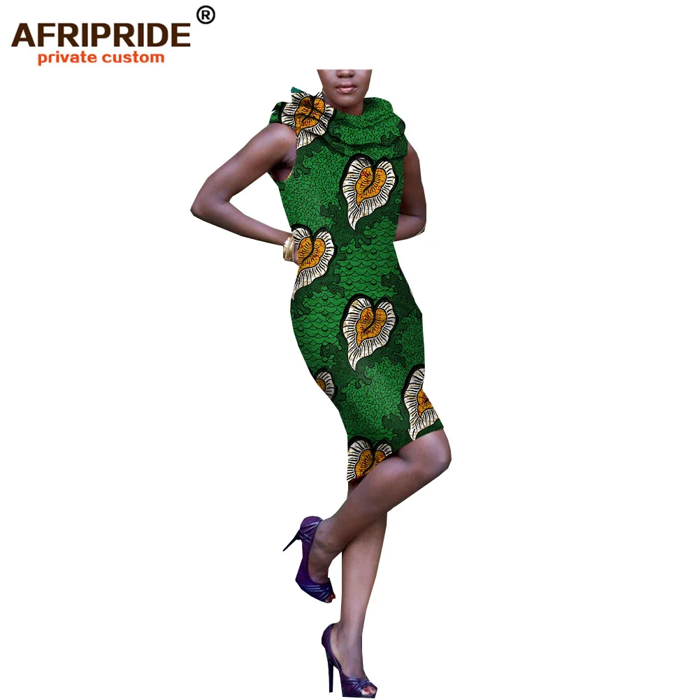 AFRIPRIDE/летнее платье на заказ для женщин, длина до колена, без рукавов, специальное, с вырезом, хлопок, плюс размер, Повседневное платье A722551 - Цвет: 528