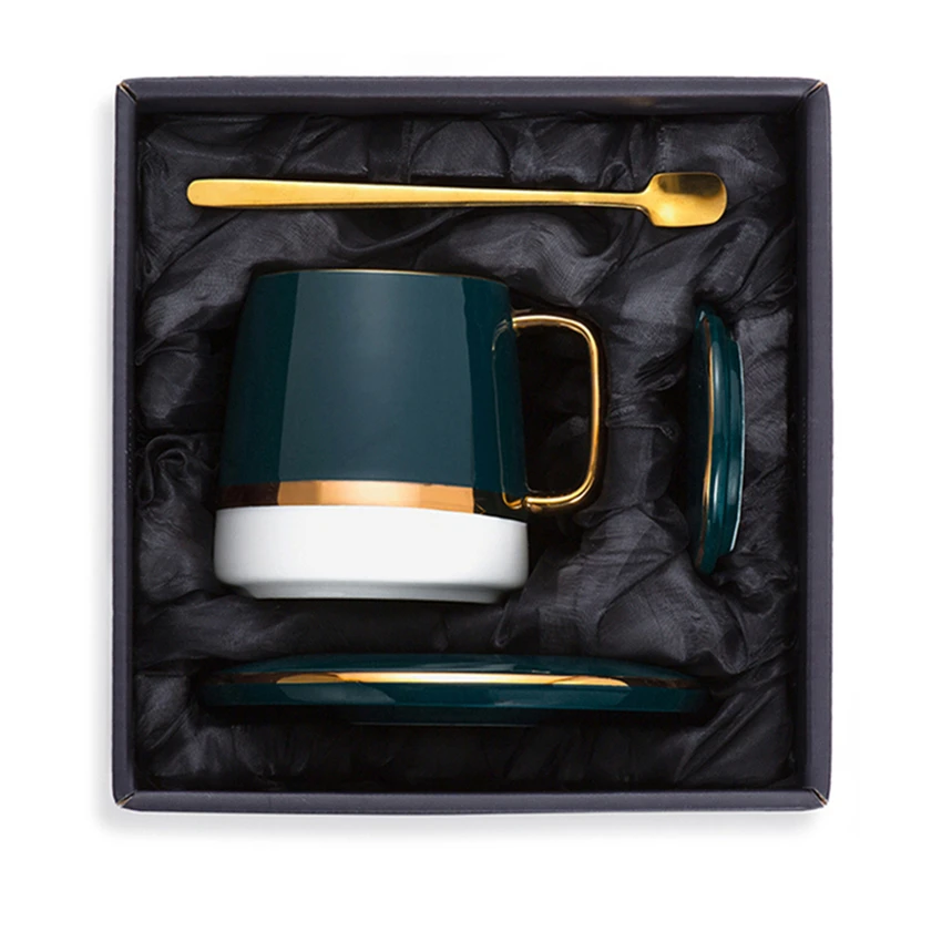 

500ml Nordic Style Drinking Ceramic Cup Colored Cafe Oatmeal Coffee Mug Whit spoon Coffee Milk Water Tea Mugs Couple Drinkware