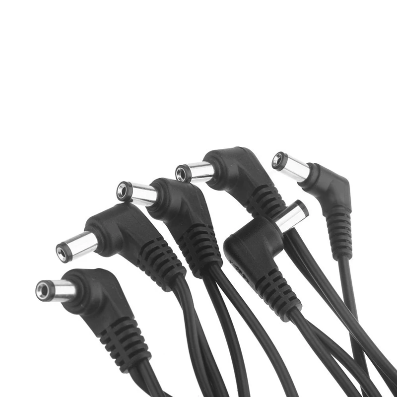 ABGZ-Vitoos 6 Ways Electrode Daisy Chain Harness Cable Copper Wire for Guitar Effects Power Supply Adapter Splitter black