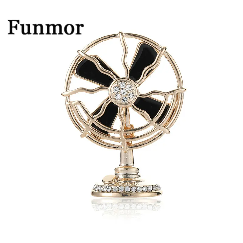 Funmor винтажный вентилятор Броши летние эмалированные булавки с кристаллами женская сумка для девочек Рубашка украшения аксессуары рутинные украшения подарки