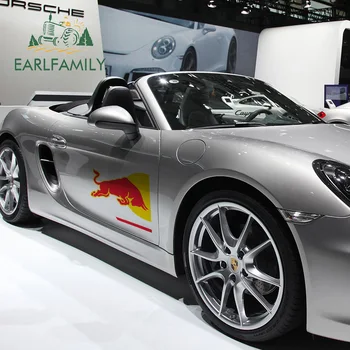 

EARLFAMILY 43cm x 39.7cm for Jump-Time Red of Bull Motorcycle Car Sticker Vinyl Material Car Accessories Occlusion Scratch Decal