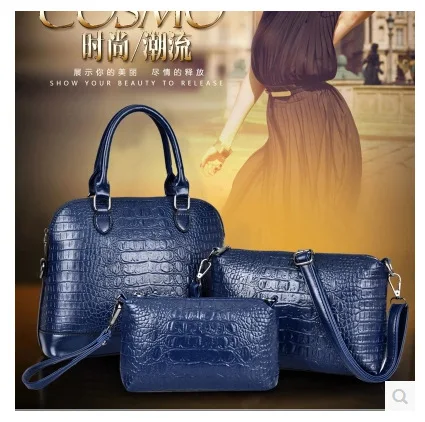 

2017 New Style WOMEN'S Bag Europe And America Fashion Crocodile Pattern Different Size Bags Three-piece Set Women's One-Shoulder