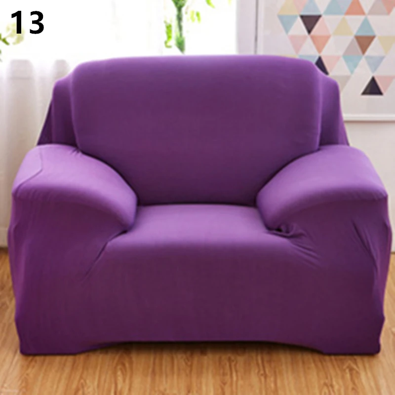 Super Stretch Knitted Cotton Sofa Cover Slipcovers All-inclusive Couch Case for Different Shape Sofa High Quanlity Solid Color - Цвет: 13