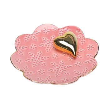 

Pink girl creative drawing Phnom Penh ceramic first storage tray jewelry cosmetics dishes dressing table decoration home