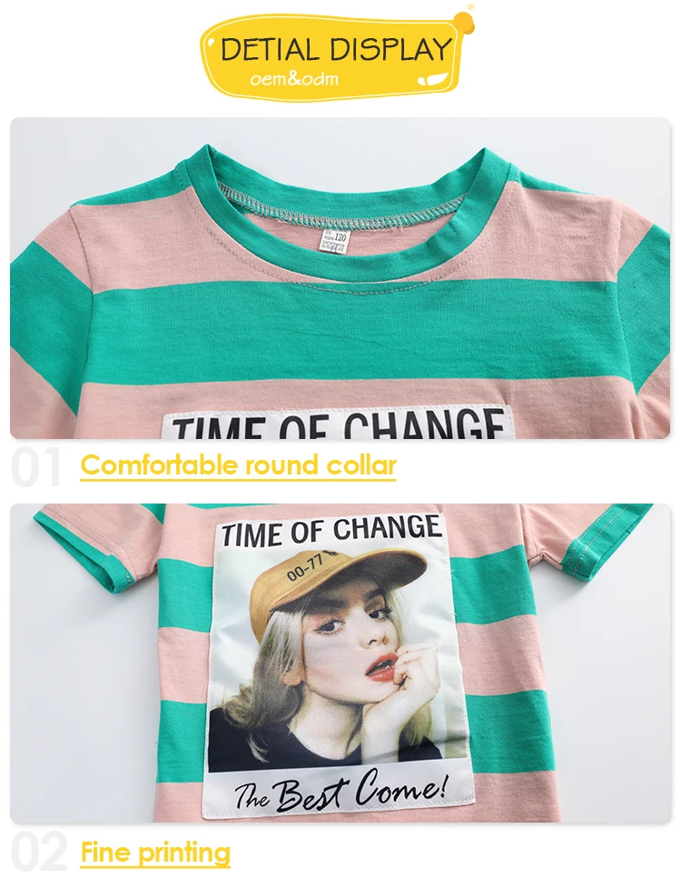 New Kid Fashion Girls Clothes Outfits Tops Pants Clothing Set New Girls Summer Cotton T Shirt Shorts Kids 2Pcs Clothing Set