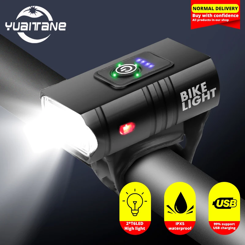 Powerful 55000LM COB+T6 LED Bike Light Rechargeable Bicycle Headlight Flashlight