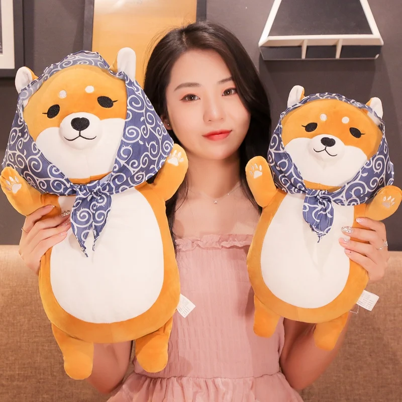 1 шт. 40-60 см милые Шиба ину с капюшоном плюшевые игрушки мягкие Kawaii животных мультфильм собака подушка прекрасный подарок для детей