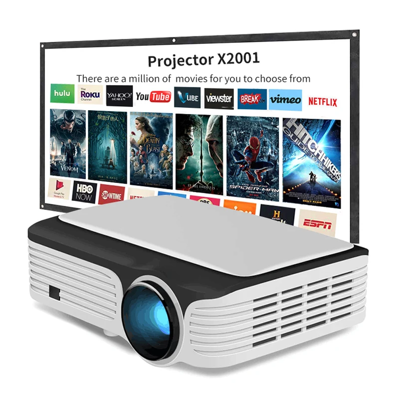 

Smart Android Outdoor Wifi Home Video 1080P HD LED Multimedia LCD Portable 4K Home Theater Projector