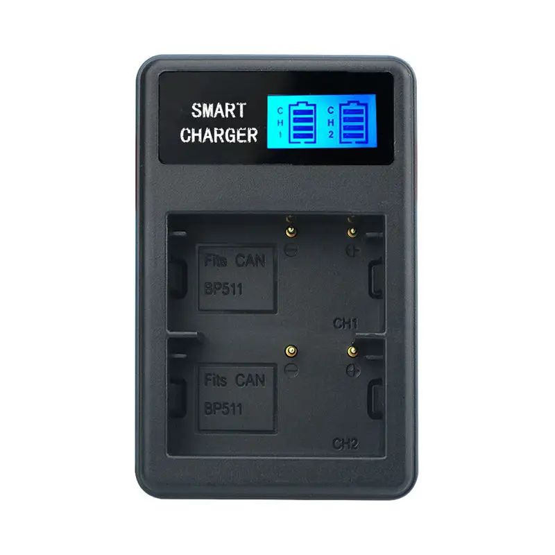 Bp-511/511A Usb Lcd Display Dual Port Battery Charger For Canon Eos 1000D 450D Kiss F Rebel Xs 18-55Is Kit | Электроника