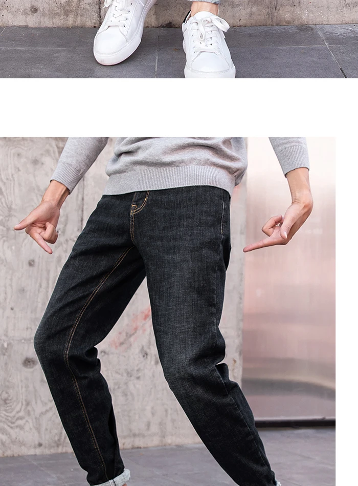 SEMIR, Новое поступление, джинсы, мужские, качественные, брендовые, деловые, повседневные, мужские, джинсовые штаны, прямые, облегающие, темно-синие, мужские брюки