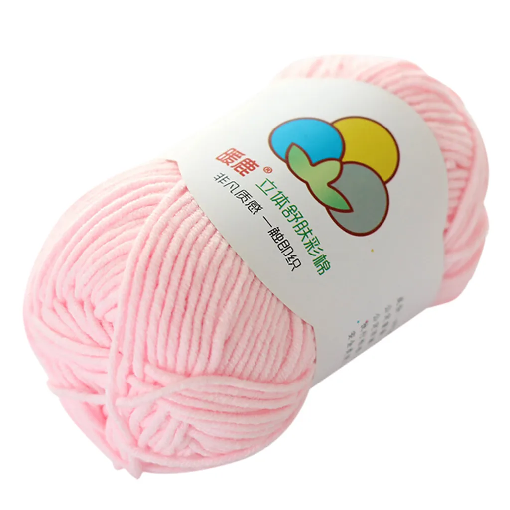 Pink Пряжа для вязания крючком из молочного хлопка, пряжа для вязания вручную из молочного хлопка, теплый мягкий шарф, свитер, шерстяные нитки для ручного вязания, принадлежности - Цвет: Pink