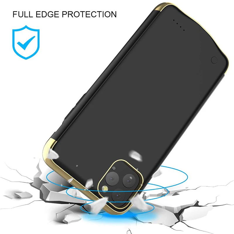 Aroay 6000mAh силиконовый ударопрочный аккумулятор зарядное устройство чехол для iPhone11 батарейка для детских игрушек Чехол для iPhone11Pro 11ProMax