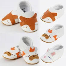 Детские осенние мягкие ползунки из искусственной кожи с лисьим кроликом для маленьких мальчиков и девочек; chaussure de bebe; Размеры 0-18 м