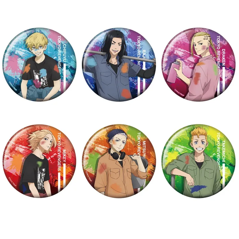 Anime Tokyo Revengers Brooch Cartoon Metal Badge Pin For Clothes Accessories Backpack Decor Buttons Props Fans Gifts Collection
