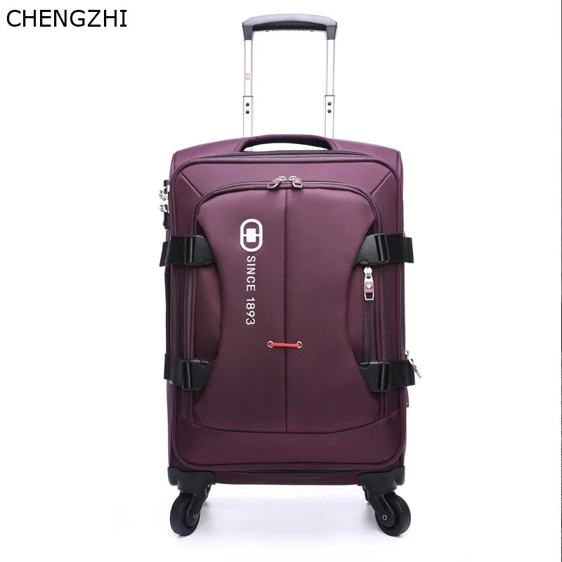 CHENGZHI мужская деловая сумка на колесиках 20 дюймов, тележка с паролем, чемодан на колесиках 2" 28 дюймов, дорожная сумка Оксфорд на колесиках