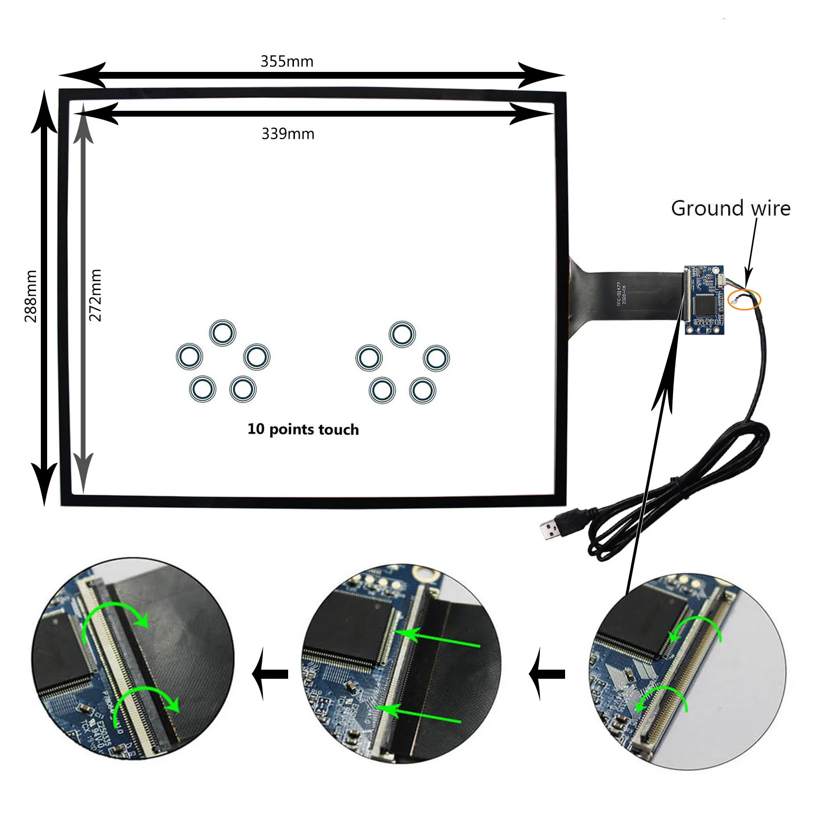 

17inch Capacitive Touch Panel Compatible With 17inch 1280x1024 LCD Screen