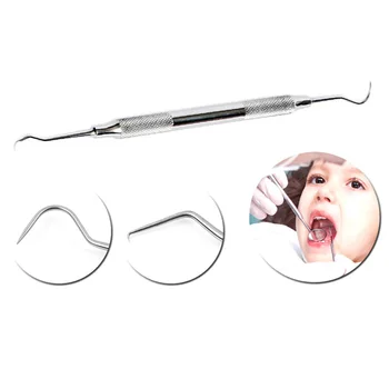 

1 Piece Double-end Hook Stainless Steel Dental Probe Professional Hygiene Oral Care Teeth Clean Hygiene Tools Free Shipping