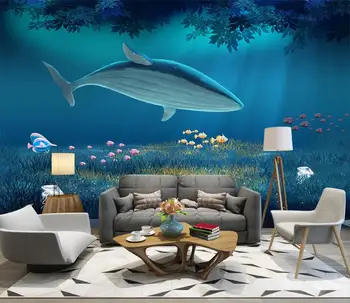 

[Self-Adhesive] 3D Shark WG415 Wall Paper mural Wall Print Decal Wall Murals Belly