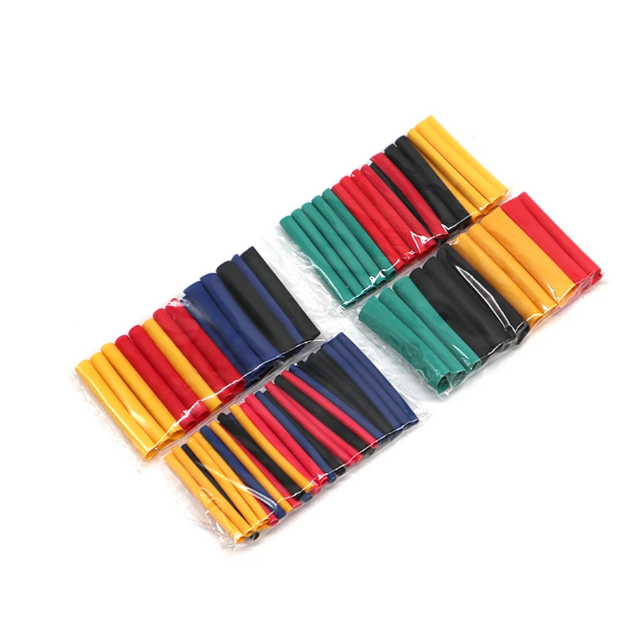 164pcs/Set 3/8" Polyolefin 2:1 Black Heat Shrink Tubing Thermo Shrink Electronic Kit Assorted Heat Shrinkable Sleeve Retractile