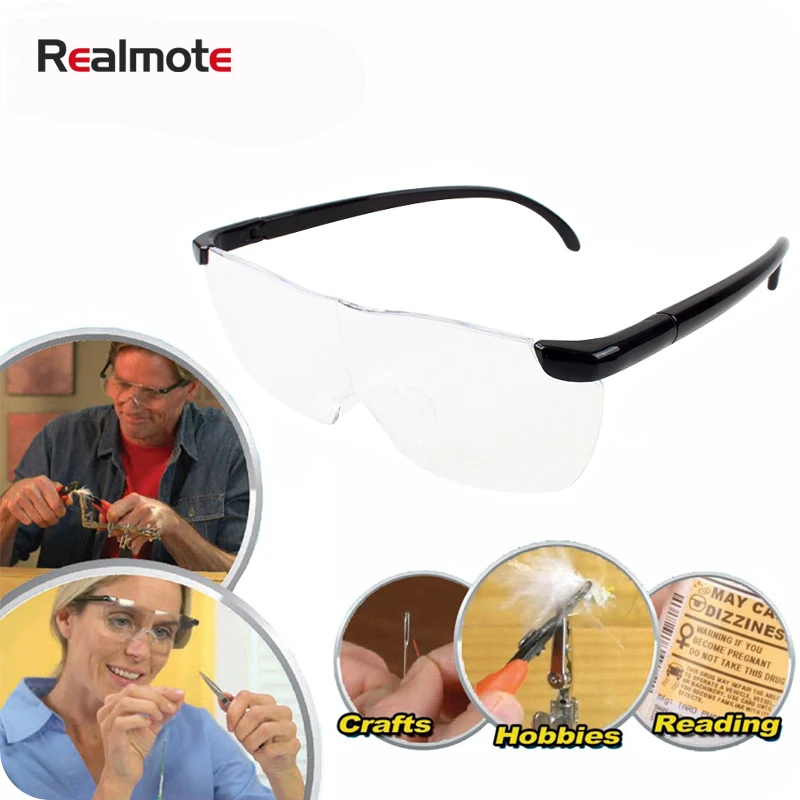 

Realmote 250 Degree headband Plastic magnifier eyewear 1.6x glasses Presbyopic for embroidery large reading
