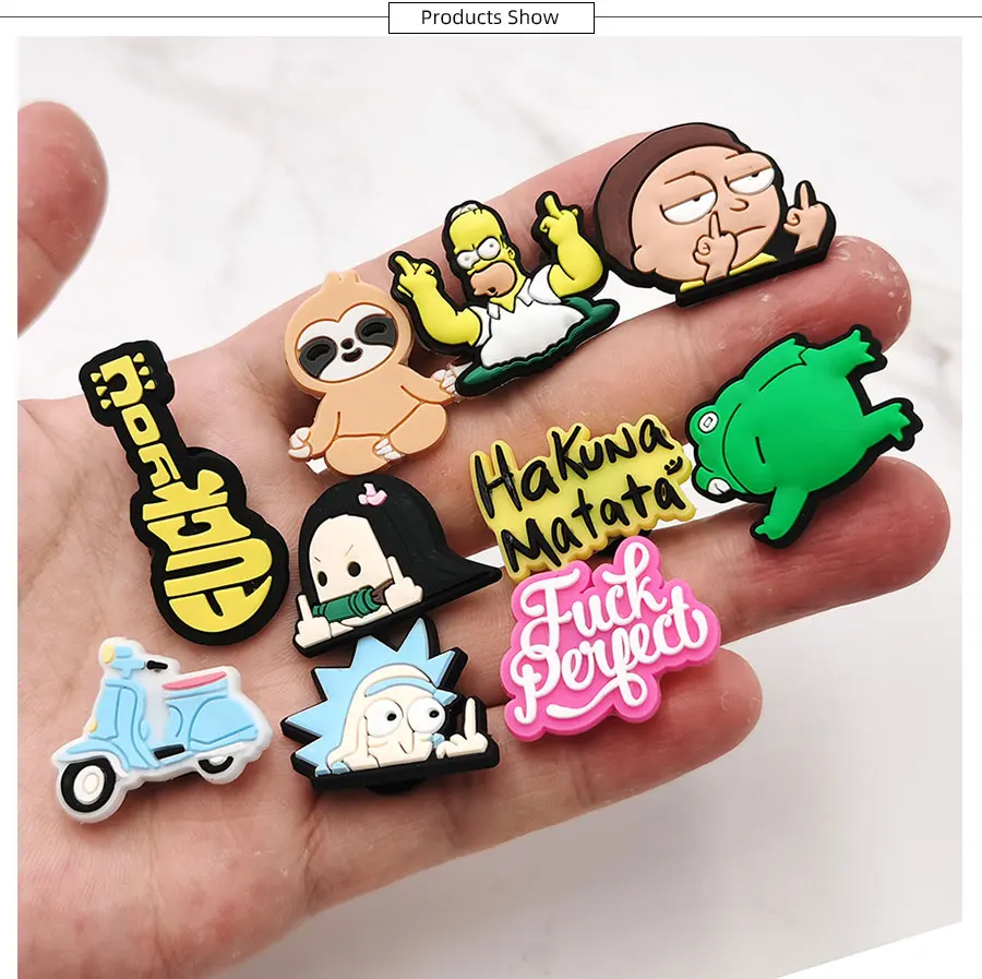 1Pcs Cartoon Characters Letters Icon PVC Shoe Charms Sandals Accessories Garden Shoe Decorations For Croc Jibz Kids Party Gift