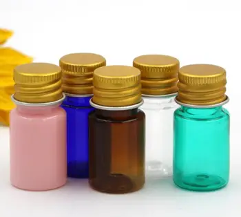 

100pcs/lot 5ml plastic screw bottle cap travel bottle refillable bottle