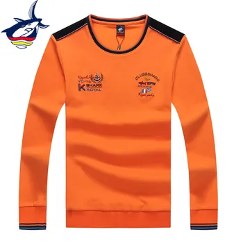 

Tace & Shark Brand Men's Sweater O-Neck Pullovers Spring/Autumn Orange Red Yellow White Navy Sweaters for Men tee shirt homme
