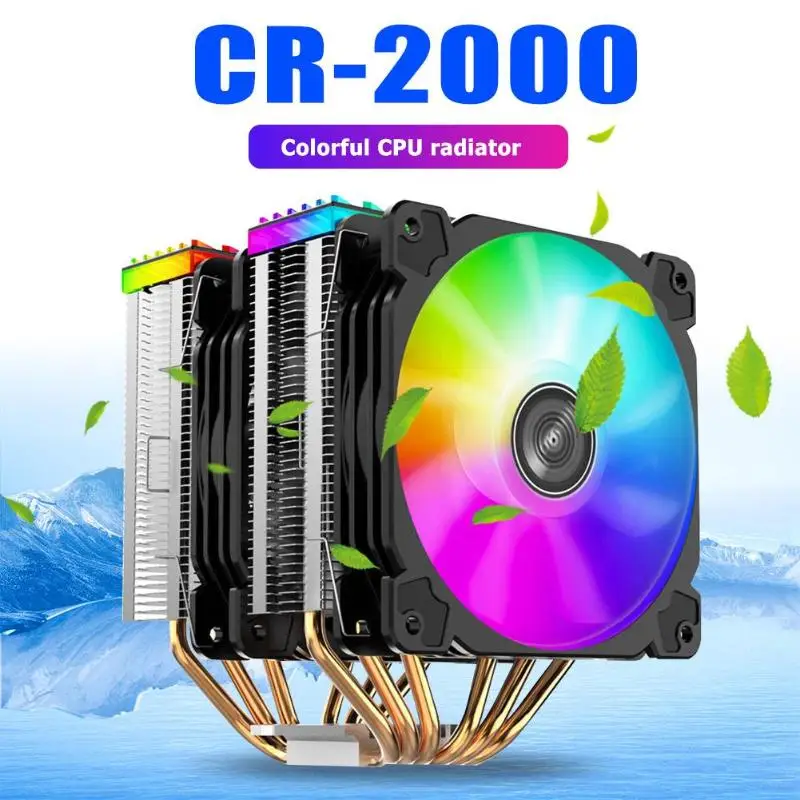 

Jonsbo CR2000 5V 3Pin ARGB 6 Heat Pipe CPU Cooler w/Dual Fans for Intel/AMD Computer cooling system accessories