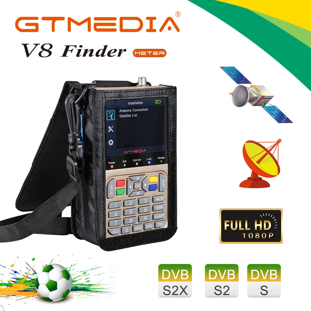 V8 Finder Meter SatFinder Цифровой спутниковый DVB S/S2/S2X HD 1080P приемник ТВ сигнала Sat декодер