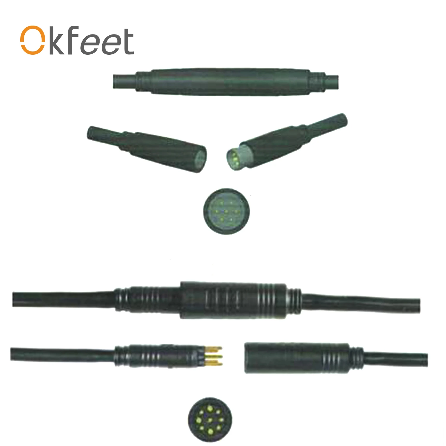 Okfeet Julet 7 9 Pin водонепроницаемый кабель прямой разъем Электрический Ebike удлинитель