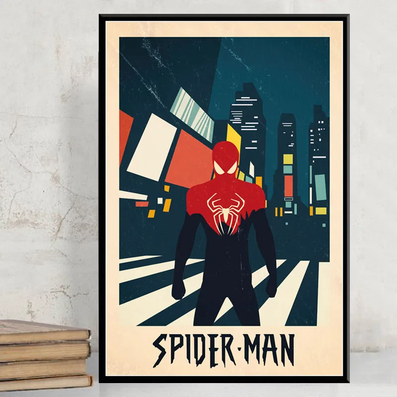 Человек-паук Горячая Marvel супергерой комикса фильм Искусство Живопись Шелковый Холст плакат настенный домашний декор