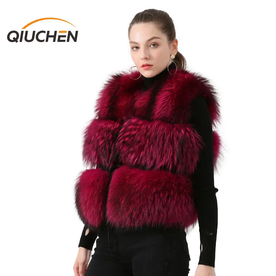 Модный короткий жилет QIUCHEN PJ8051 2020 Лидер продаж модель женский на зиму 100%
