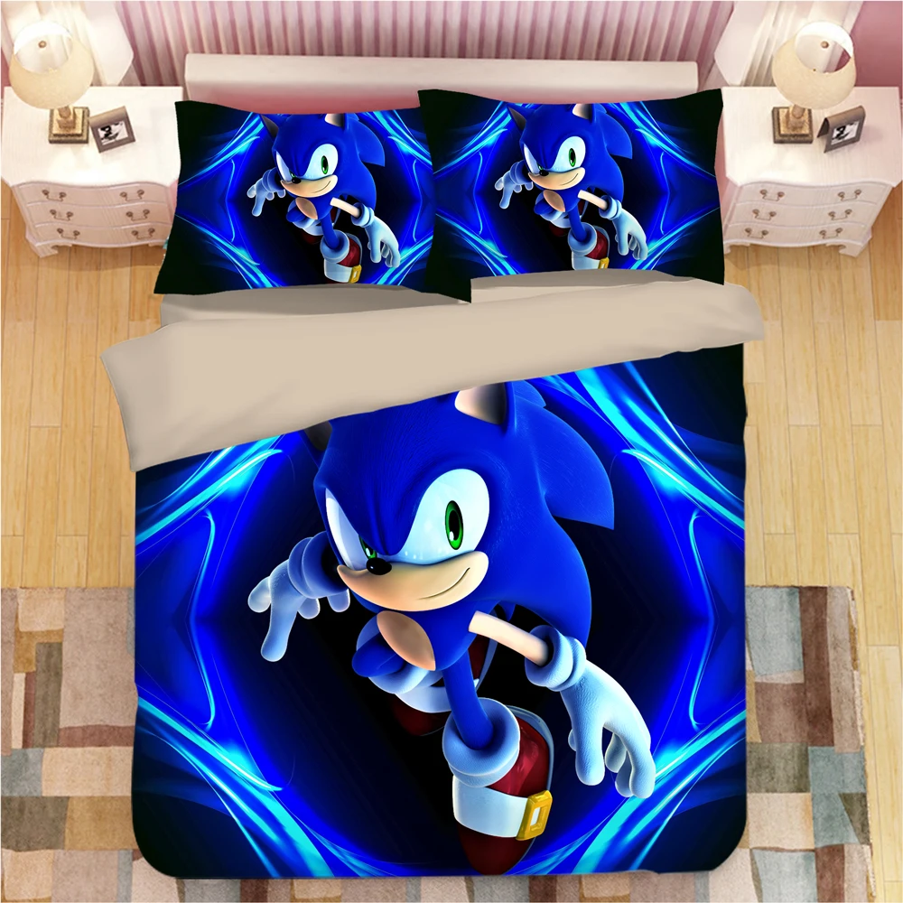 Sonic The Hedgehog Комплект постельного белья Super Mario Bros пододеяльник наволочки Твин Полный Королева Король одеяло постельные принадлежности s постельное белье