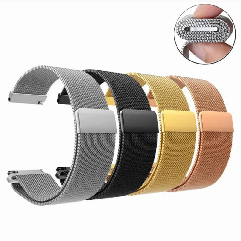 20 мм 22 мм Миланский ремешок для samsung Galaxy Watch Active 40 мм 44 мм gear S2 S3 LG Moto 360 42 мм 46 мм Ticwatch E2/S2/2/E/Pro