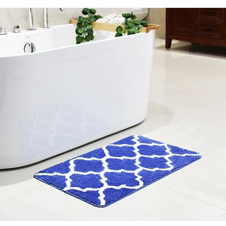 Royal blue Прочный коврик для ванной комнаты, для кухни, спальни, абсорбент, нескользящий ковер, цветок, микрофибра, Набор ковриков для ванной комнаты, черный, белый, красный, синий, серый - Цвет: Royal blue