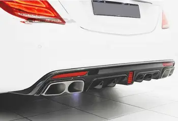 

W222 S-Class Real Carbon Fiber Rear Bumper Lip Splitter Diffuser With Exhaust Tips For BENZ W222 S63 S65 S-Class AMG 2014-2018