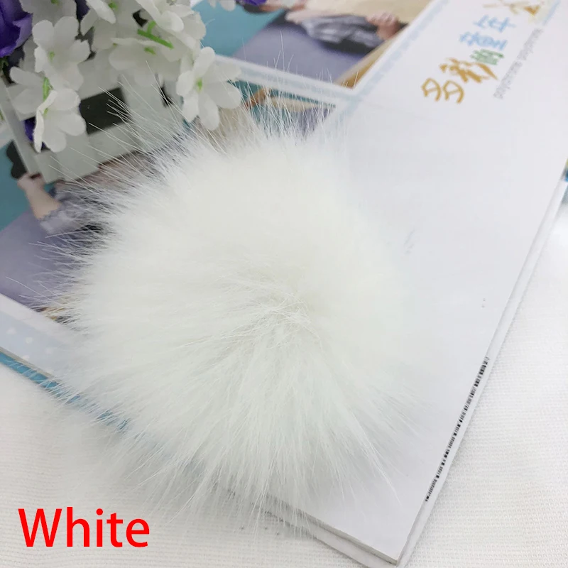 Pom Poms Craft Supplies 12CM DIY Luxury Fur PomPom Natural Fox Hairball Hat Ball Pom Pom Handmade Hair Ball Hat