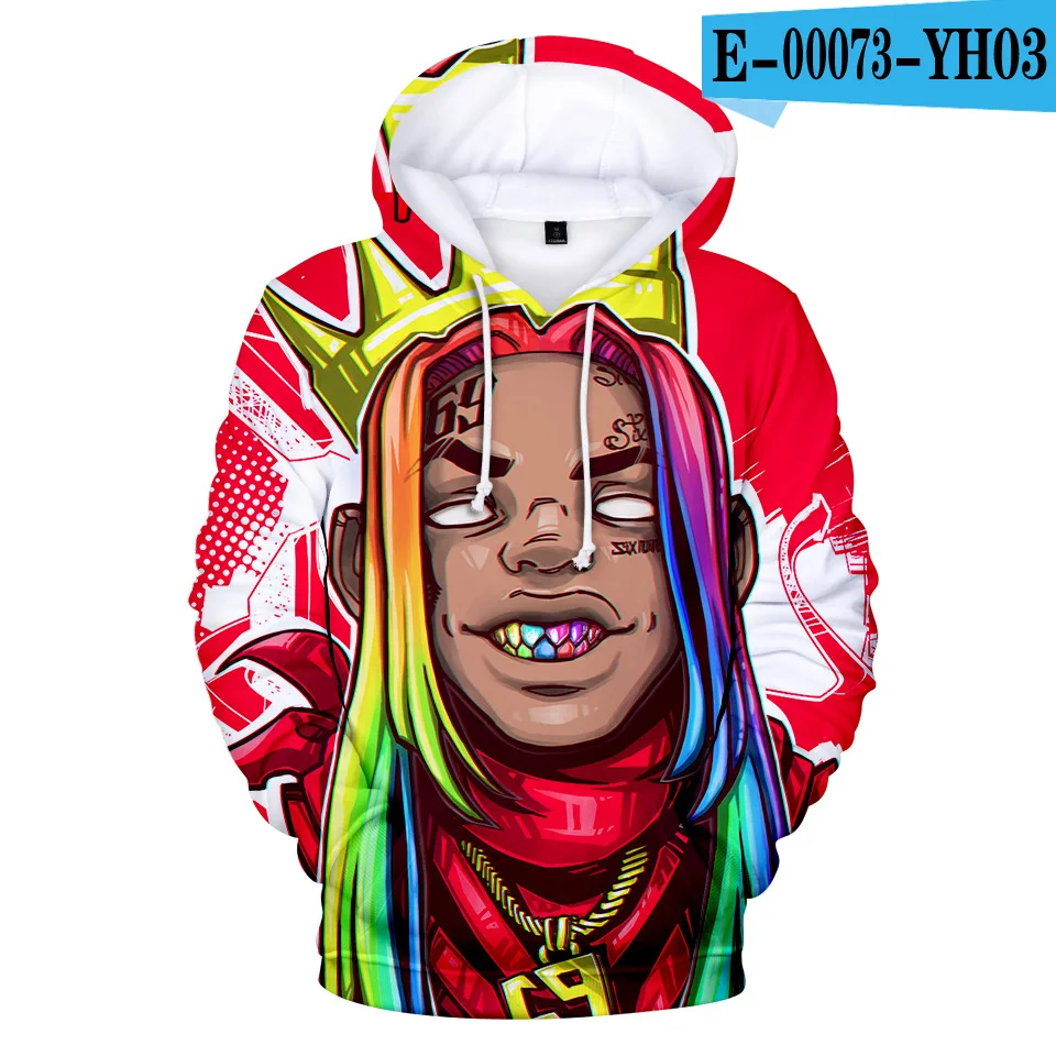 Rapper tekasti69 6ix9ine Tekashi 69 3D принт для женщин/мужчин Толстовка с капюшоном Dragon Ball Harajuku Повседневный пуловер с капюшоном куртка одежда - Цвет: 019