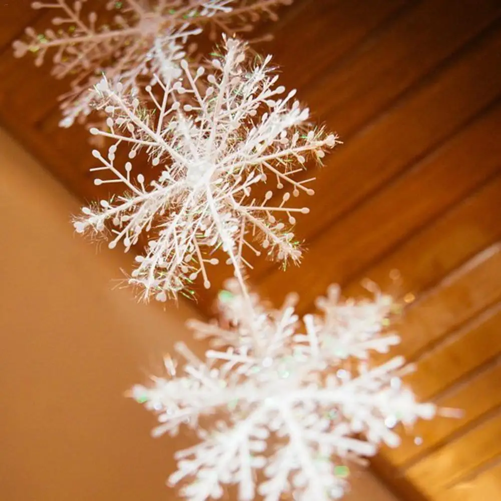 6Pcs Christmas Snowflakes Christmas Decorations Activity Supplies 3D Snowflake Strings Christmas Pendants Decorations DIY Party