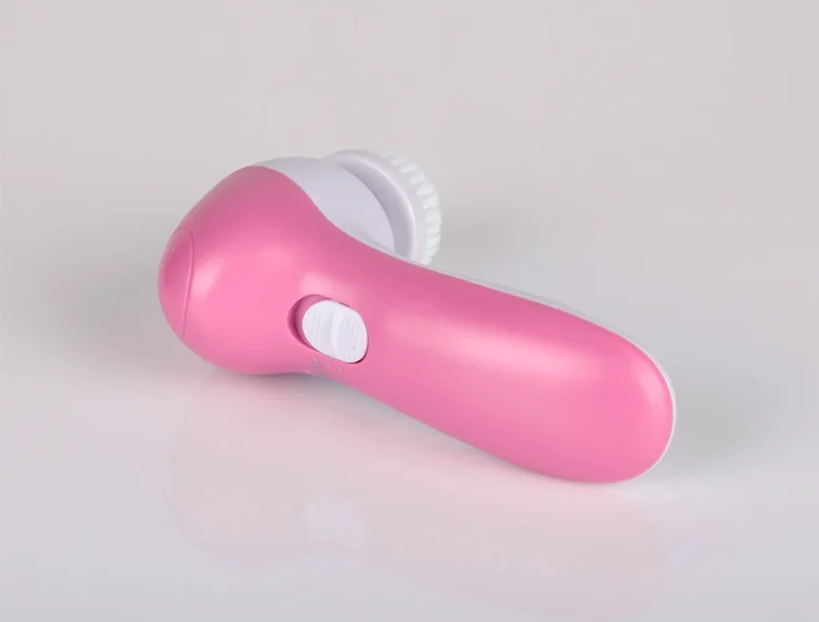 Pink 5 в 1 звуковая электрическая Очищающая щетка для лица, умный силиконовый массажный моющий очиститель для ухода за лицом, Машинка для ухода за кожей лица - Цвет: Pink