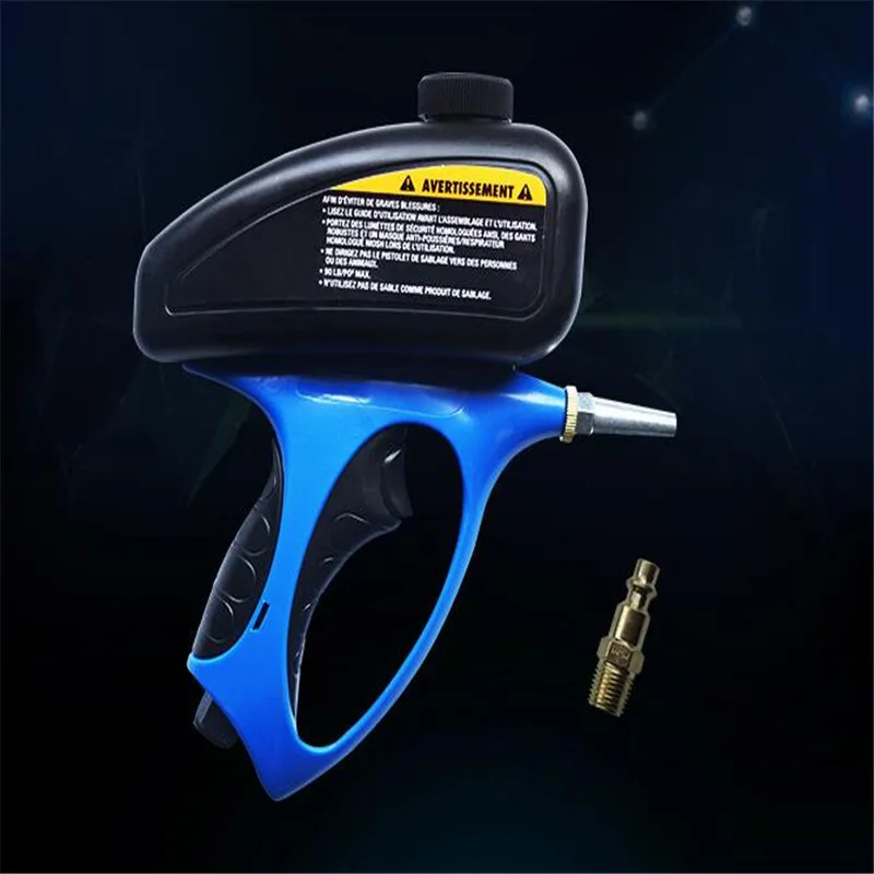sandblasting flow replaceable nozzle Adjustable Portable Gravity Sandblasting Gun Pneumatic Handheld Cleaning Blasting Device