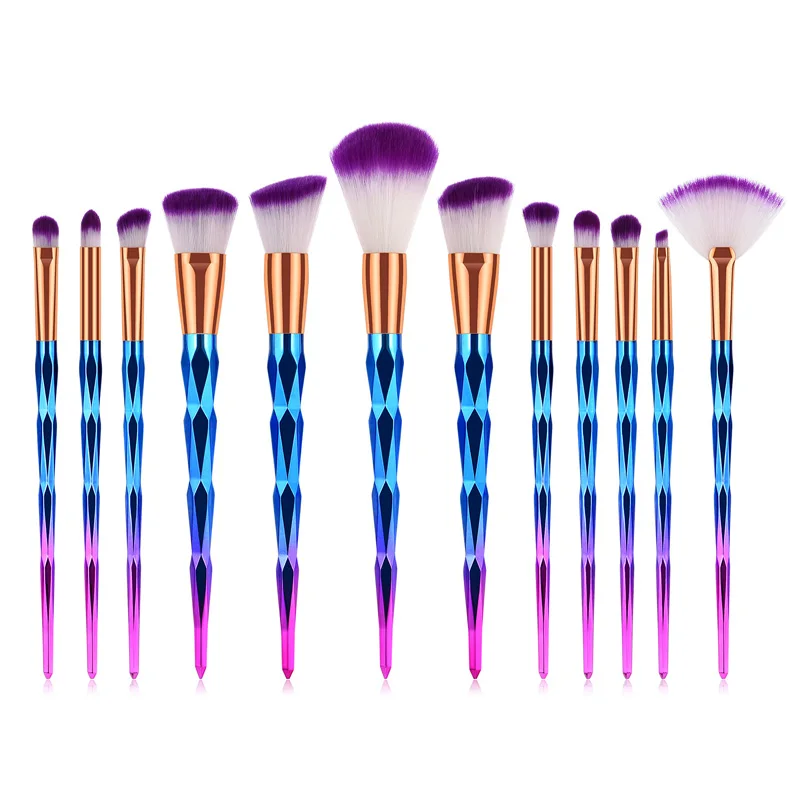 12pcs Purple SinSo 12/20 Pcs Professional Makeup Brushes Set Unicorn Diamond Make Up Brushes Tools Foundation Eye Cosmetics Makeup Brush Kit - Handle Color: 12pcs Purple