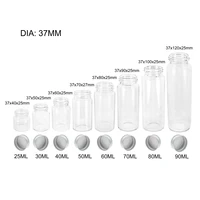 6PC 25ml 30ml 40ml 50ml 60ml 70ml 80ml 90ml Mini Glass Clear Bottle With Silver Screw Aluminum Cap Food Container Jars Vials 1