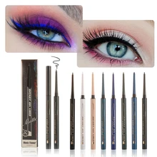 1 шт., супер тонкий матовый гелевый карандаш для глаз, натуральный стойкий водонепроницаемый цветной пигмент, автоматический поворот, инструменты для макияжа глаз